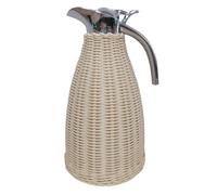1.5/2 L Cafe Isotherme,Pot Pichet café théière,Bouteille Inox Pot Sous Vide Double Paroi Carafe Thermique,Anti-éclaboussure,avec Poignée et Bec(Size:2 Litre/67 Oz,Color:beige)