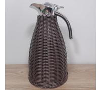 1.5/2 L Cafe Isotherme，Pot Pichet café théière，Bouteille Inox Pot Sous Vide Double Paroi Carafe Thermique，Anti-éclaboussure，avec Poignée et Bec(Size:1.5 Litre/50 Oz,Color:Color au chocolat)