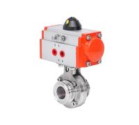 1.5" & 2" Tri Clamp Sanitary Butterfly Valve - 304/316L Stainless Steel, OD 19-51mm, with Pneumatic Actuator for Home Brewing & Food Processing(OD51mm Ferrule 64,SUS304)