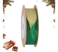 1,5 cm x 9,1 m Ruban de satin bicolore pour cadeau de Noël