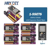 1-5 ensembles de cartes de développement ESP32 TYPE-C USB CP2102 WiFi+Bluetooth Dual Core 32-DevKitC-32, carte d'extension 38PIN Expansion Board only