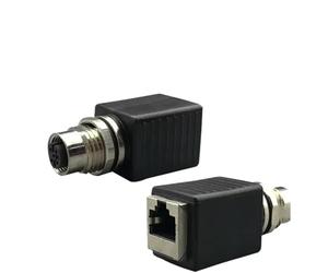 1/5 ensembles M12 4P D type 8 broches A type X vers connecteur RJ45 adaptateur câble réseau vers prise M12 mâle et femelle(Female straight 8P X,1 PCS)