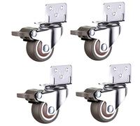 1.5 Furniture Caster L Wheels Soft Swivel Caster Silver Roller Wheel for Household Accessory 4Pcs Casters(Silver)