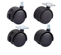1.5 Inch Chair Wheel Furniture Caster 39mm M8 Screw/Plate Swivel Castor Wheels Hardware Trolley Silent Brake 1Pcs Casters(Screw Without Brake)