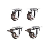 1.5 Inch TPE 8 * 20mm Ultra Quiet Wheel Brake Cabinet Furniture Casters Brake Wheel with Screw 4Pcs Casters(D15)
