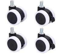 1.5 Inch Universal Mute Chair Wheel Caster M8 Heavy Duty Swivel Castor Replace Furniture Wheels Rollers Brake 4Pcs Casters(Screw Without Brake)