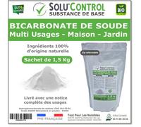 1,5 Kg de Bicarbonate de Soude Multi Usages, Maison et Jardin, 100% Naturel, Sachet Zip refermable