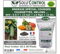 1,5 kg d'Engrais Spécial Courges, Courgettes et autres cucurbitacées - SoluControl - Formulation haute qualité Organo-Minerale - Utilisable en Agriculture Biologique