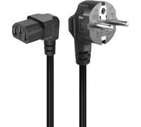 1.5 m Cold Cable 3 Pin,90 Degree CEE 7/7 to IEC C13,Power Cable with Protection Contact Angled on Cold Plug C13 Angled (Down Angle C13)