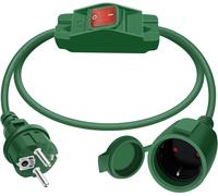 1.5 m Schuko Extension Cable with Switch 16 A 250 V Schuko Cable with Switch 3 x 1.0 mm² Extension Cable IP44 for Outdoor or Indoor Use (Green,1.5 m)