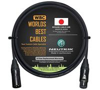 1,5 mètre - Câble de microphone quadrichromé fabriqué sur mesure par Worlds Best Cables - en utilisant le fil Mogami 2534 et le connecteur Neutrik NC3MXX-B mâle et NC3FXX-B femelle.