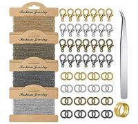 1,5 mm pressé à plat pour chaîne croisée Le fer plaqué de cuivre n'est pas facile à casser, 12 mètres, 4 couleurs avec fermoir mousqueton d'ouverture R