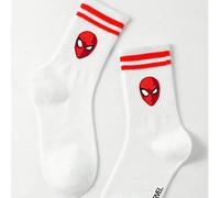 1/5 paires de chaussettes à large ouverture style coréen décontracté, confortable, respirantes et absorbantes, avec motif Spider-Man Marvel pour adolescents. Idéales pour les sorties, les voyages et l