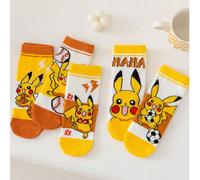 1/5 paires de chaussettes confortables avec motif mignon de Pikachu, personnage de dessin animé Pokémon 4-7Y,8-12Y,1-3YCartoonÉtoffe