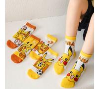 1/5 paires de chaussettes confortables avec motif mignon de Pikachu, personnage de dessin animé Pokémon 4-7Y,8-12Y,1-3YAnimal,CartoonÉtoffe