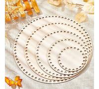 1/5 pièces Accessoires de crochet en bois pour le fond du panier tressé, ensemble de tissage au crochet pour le fond, kit de tissage DIY pour le fond du panier, le fond du sac à main, le fond du porte