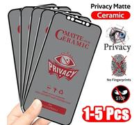 1-5 pièces de films de protection d'écran anti-espion mat pour iPhone 17 Pro Max 18 16 15 14 13 12 11 17 Air XR XS 7 8 Plus SE, film céramique anti-espion