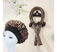 1/5 pièces Ensemble de rouleaux à friser sans chaleur à imprimé léopard, bonnets en satin pour femmes, vagues de nuit sans dommage, bonnet de nuit pour le coucher et le retour à l'école, produits esse