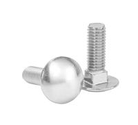 1-5 pièces M6 M8 M10 M12 16-150mm longueur de ferme boulon de chariot 316 vis à tête ronde en acier inoxydable à col carré DIN603 ， for bureau d'étagère(M10x180(1pcs))