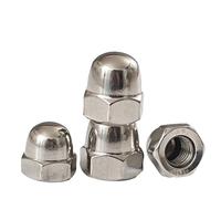1/5 pièces pas de filetage gland écrou à capuchon M8 M10 M12 M14 M16 M20 304 en acier inoxydable à dents fines écrous à capuchon décoratifs en forme de dôme(M12x1.5(2Pcs))