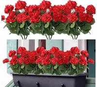1/5 pièces plante artificielle soie bégonia fleur extérieur jardin arc protection UV mariage mariée maison bonsai fête de noël bricolage cadeau Rose rouge