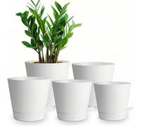 1/5 pièces Pot de plante multifonctionnel en plastique à auto-arrosage pour jardin de bureau, pot de fleurs à absorption d'eau automatique lâche L,M,S,XL,XXL,Ensemble de cinq piècesPolypropylène