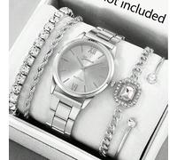 1/5 pièces Set, Montre pour femmes, Montre de luxe mode business bicolore or et argent avec bracelet en acier, Matériau en alliage, Set de bracelet en alliage, Assortiment pour port quotidien, Set mon