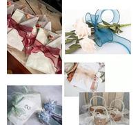 1,5 pouce de large 10 mètres de ruban en organza transparent et mousseline, convient pour l'emballage de cadeaux, les bouquets de mariage, l'artisanat, Noël et plus encore #3001,#3002,#3003,#3004,#300