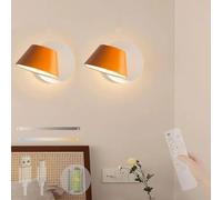 1,5 W Moderne LED-Mini-Wandleuchte mit Fernbedienung, Nachttisch-Wandlampe, 2700 K - 6500 K, dimmbare Wandleuchte, wiederaufladbares USB-Leselicht, Links und rechts, 350 ° + 90 ° verstellbar, für