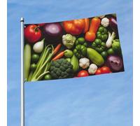 1,5 x 0,9 m. Présentation de divers drapeaux imprimés de légumes, drapeau de décoration simple face, accroché dans les balcons de pelouse d'intérieur et d'extérieur