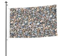 1,5 x 2,4 m Drapeau de plage Motif pierres de plage Imprimé Drapeau de jardin Festival Maison Intérieur Extérieur Décoration Tissu