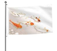1,5 x 2,4 m Drapeau poisson carpes avec pois imprimés drapeau de jardin festival maison extérieur décoration de Pâques tissu