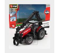 MODÈLE DE TRACTEUR STATIQUE DIECAST MASSEY FERGUSON 8740S CHARGEUR 2016 ÉCHEL...