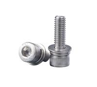 1-50 pièces M2/M2.5/M3/M4/M5/M6/M8/M10/M12 acier inoxydable 304 vis mécaniques à tête cylindrique et douille hexagonale avec rondelles, M4x8mm