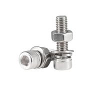 1-50 pièces M2/M2.5/M3/M4/M5/M6/M8/M10/M12/M14/M16 acier inoxydable 304 boulons combinés à tête cylindrique et douille hexagonale, M5x50mm