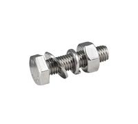 1-50 pièces M3/M4/M5/M6/M8/M10/M12/M14/M16/M18/M20/M22/M24 acier inoxydable 304 sets de boulons à tête hexagonale avec écrous et rondelles, M5x55mm