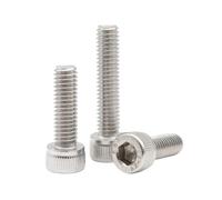 1-50 Pièces M4-M12 Vis à tête cylindrique hexagonale creuse moletée en acier inoxydable DIN 912, M4x45mm(20 pièces)