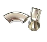 1.5ick51mm 63mm 76mm OD Sanitary Butt Weld 90 Degree Elbow Bend Pipe 304 car exhaust pipe muffler welded pipe Adaptateur D'échappement Unversel(1pca 63mm)