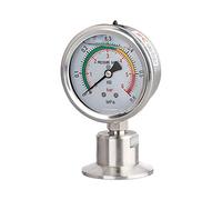 1.5in manométrique.(50.5mm OD) Tri Clamp Pressure Gauge Membrane-SS304 jauge à membrane en acier inoxydable Contrôle de l’eau, du gazole(0 4Mpa)