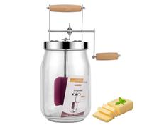 1,5L Butter Churner Vintag Manual Butter Churn, Wooden Handle Stainless Steel Gear Manual Butter Maker, Butter Churner Hand Crank Mason Jar For Baking of Top Gadgets Butter Maker