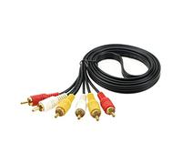 1.5M 2.9M 5M 4N 3 à 3 câble Audio vidéo AV câble de décodeur TV 6 en Un 3RCA câble d'extension mâle AV(1.5m)