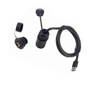 1,5m 4 Adaptateur de montage sur panneau M25 à 10 broches, prise femelle USB 2.0 IP68, connecteur de câble étanche avec capuchon 1M 3.0 M 3M