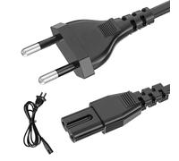 1.5m Câble D’Alimentation,Cable Alimentation 2 Broches Euro Fiche vers EU Plug C7 Figure 8 Cordon Alimentation,pour TV Blu-Ray Microsoft Surface Go/Laptop/Book,Surface Pro 1/2/3,HP Envy,Canon Pixma