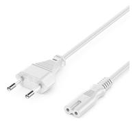 1.5m Câble d'alimentation Type C Fiche Européenne vers Prise Femelle C7 Européen Câble d'alimentation Euro 8 Petit - Blanc,[Z24]