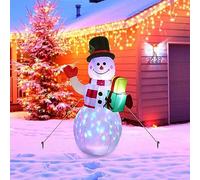 1.5M Christmas Inflatable Snowman Outdoor Decorations, Giant Automatic Blow Up Snowman Ornament, Cute Christmas Blow Up Snowmen for Christmas Garden Party, Yard and Indoor