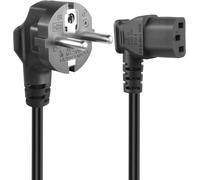 1.5m Cold Cable 3 Pin,90 Degree CEE 7/7 to IEC C13,Power Cable with Protection Contact Angled on Cold Plug C13 Angled (Right Angle C13)