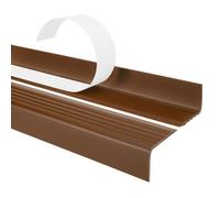 Nez de marche profilé d'escalier, PVC, adhésif et antidérapant, marron, 40x25, 150cm, ND