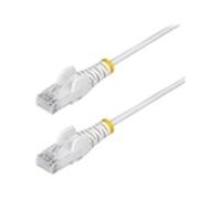 StarTech.com Câble Ethernet CAT6 Blanc Fin de 1,5m, Sans Accroc, 100W PoE, UTP, LSZH, Fil de Cuivre Pur 28AWG, Cordon RJ45