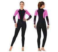 1.5MM Wetsuit Women Wetsuit Adult Full Length Thermal Stretch Wet Suit with Back Zip Long Sleeve Full Body Swimsuit for Swimming Snorkeling Scuba Diving Paddle Board and Kayak Pink-XXL (Pink M)
