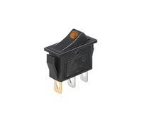 1/5pcs 3-pin rocker button switch KCD3 ON-OFF 2nd gear position cat's eye with LED AC 16A 250V copper feet/silver contacts NWPNLXEA(Gelb,One Size)
